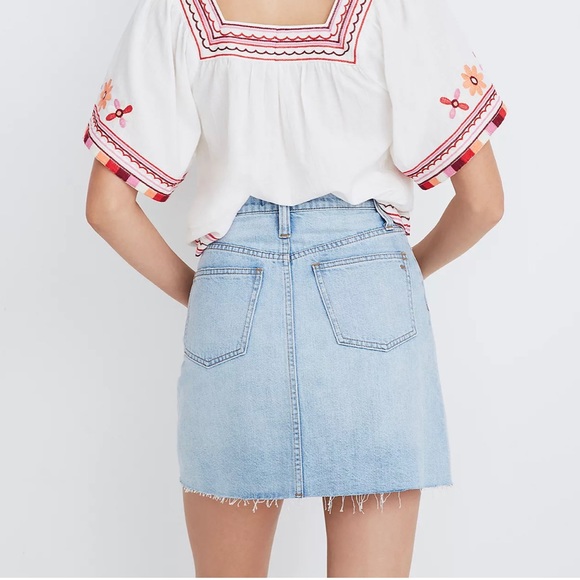 Madewell Rigid Denim A-Line Mini Skirt: Cutout Edition - Picture 4 of 14